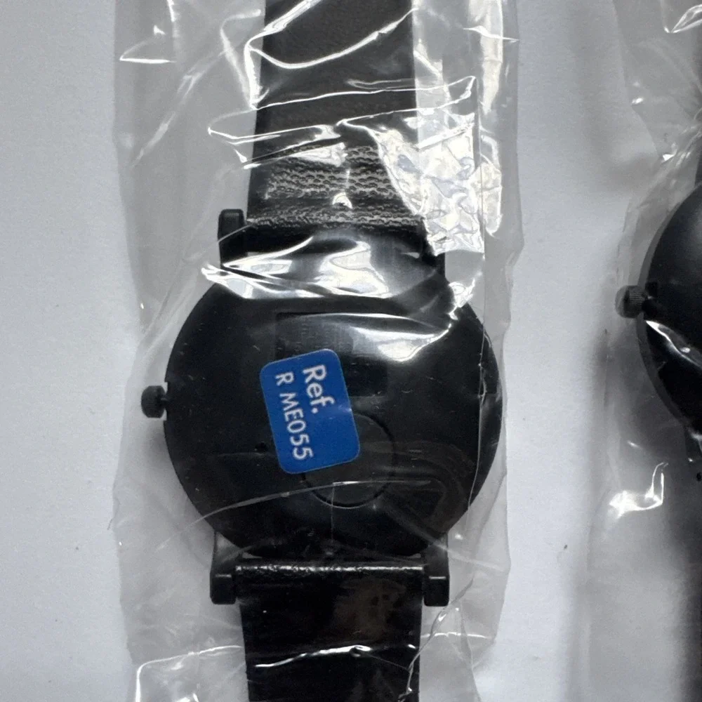 2 Lorus Disney Land 35 Years Black Round Bezel Black Leather Band Watch NOS